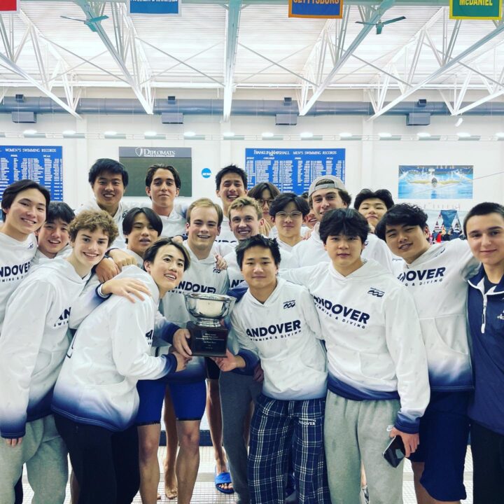 Mena Boardman Posts 22.22 50 free; Andover Boys Win 8th Straight Title at NEPSAC Champs