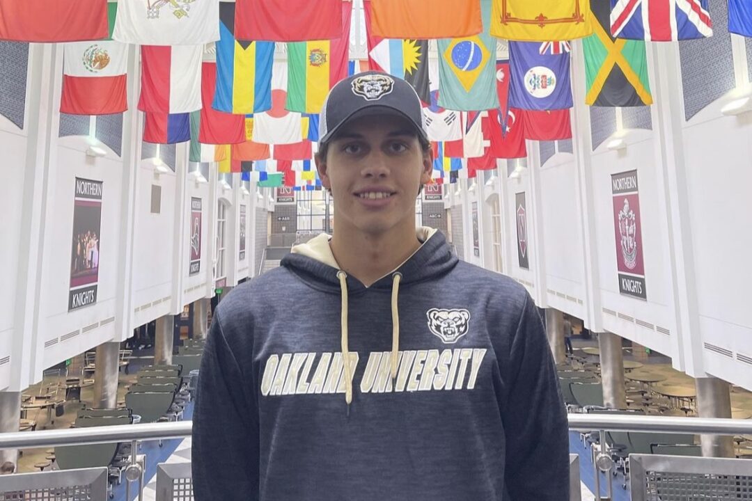 Michigan High School State Champion Sean Diffenderfer to Swim for Oakland University