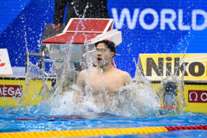 Qin Haiyang World Record men's 200m breast photo credit Fabio Cetti World Aquatics Championships Fukuoka (JPN) 14-30 JULY 2023