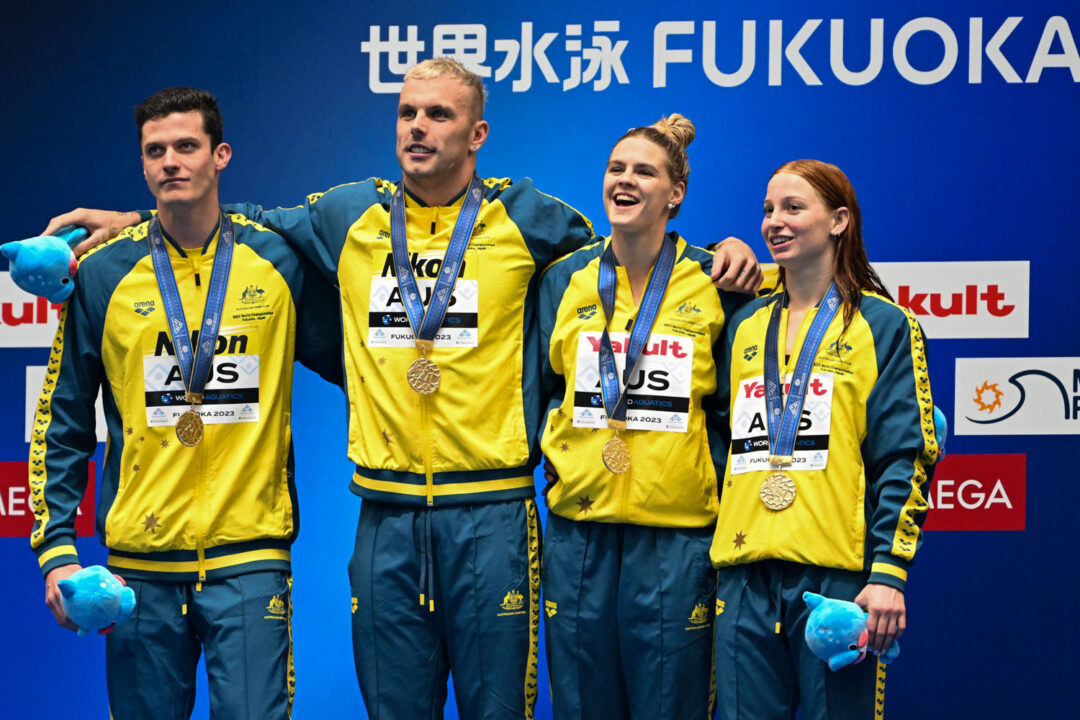 Australia Breaks Their Own 4×100 Mixed Free Relay World Record In A Time Of 3:18.83