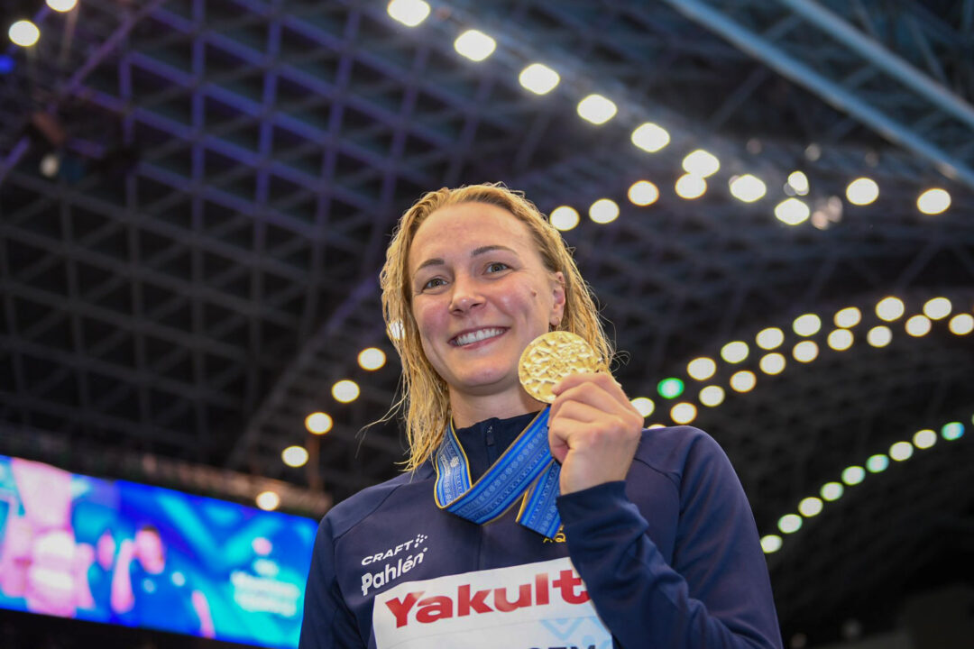With 50 Free Victory, Sjostrom Overtakes Phelps For Most Individual Worlds Medals