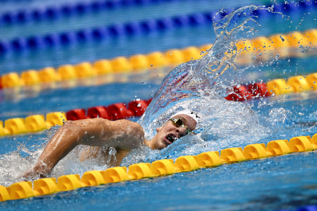 WATCH: Leon Marchand Pushes 20.8 50 Free in Practice During Threshold Set