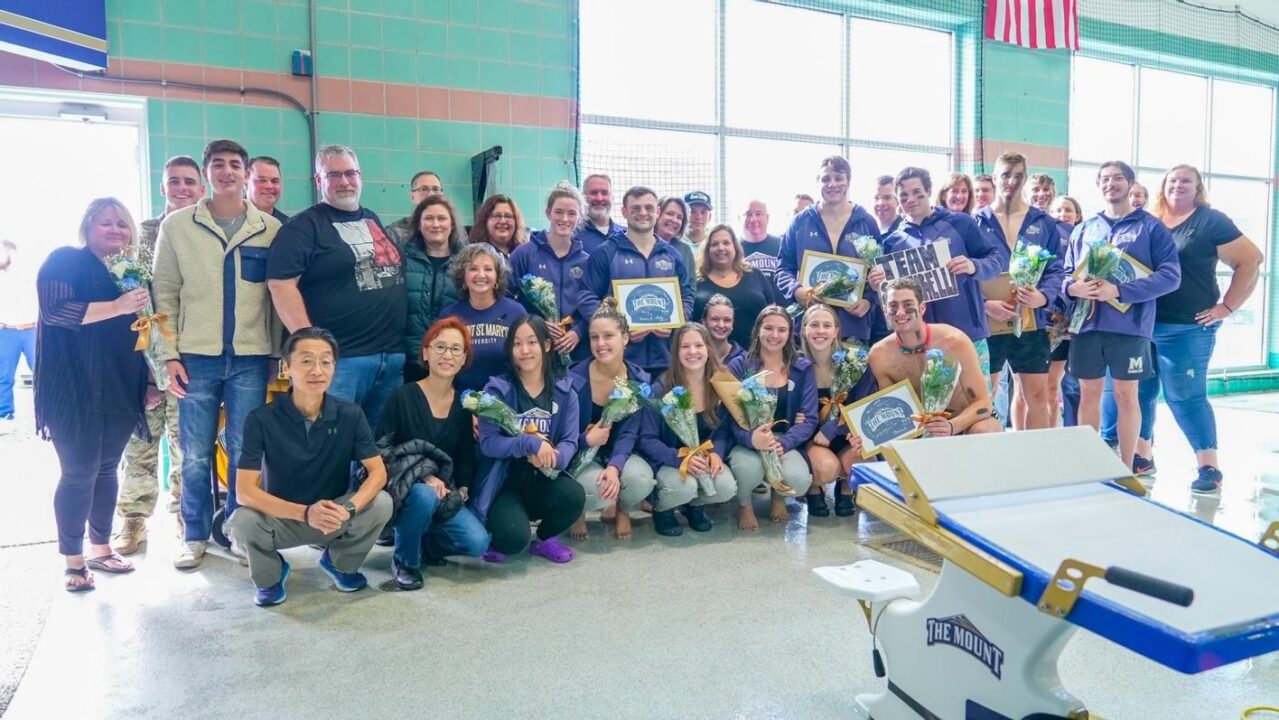 Mount St. Mary’s Secures Sweep Over VMI By 0.33 As Men Win Final Relay