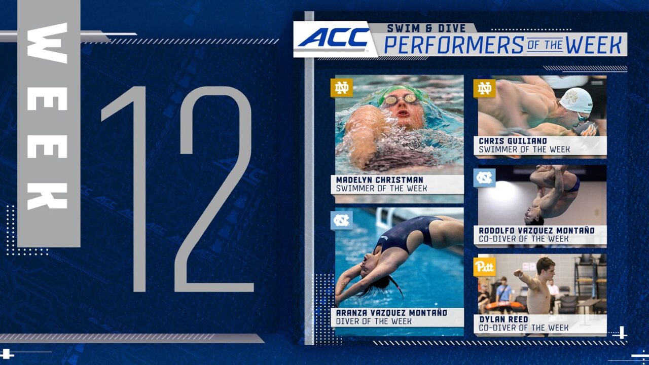 Notre Dame’s Guiliano, Christman Named ACC Swimmers of the Week