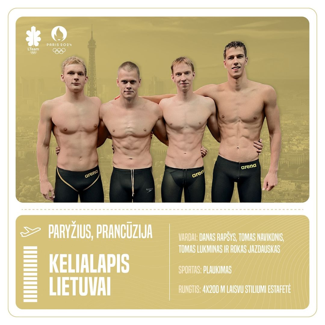 Lietuva iškovojo olimpinį bilietą vyrų 4×200 laisvoje estafetėje;  Tailando svajonė baigėsi