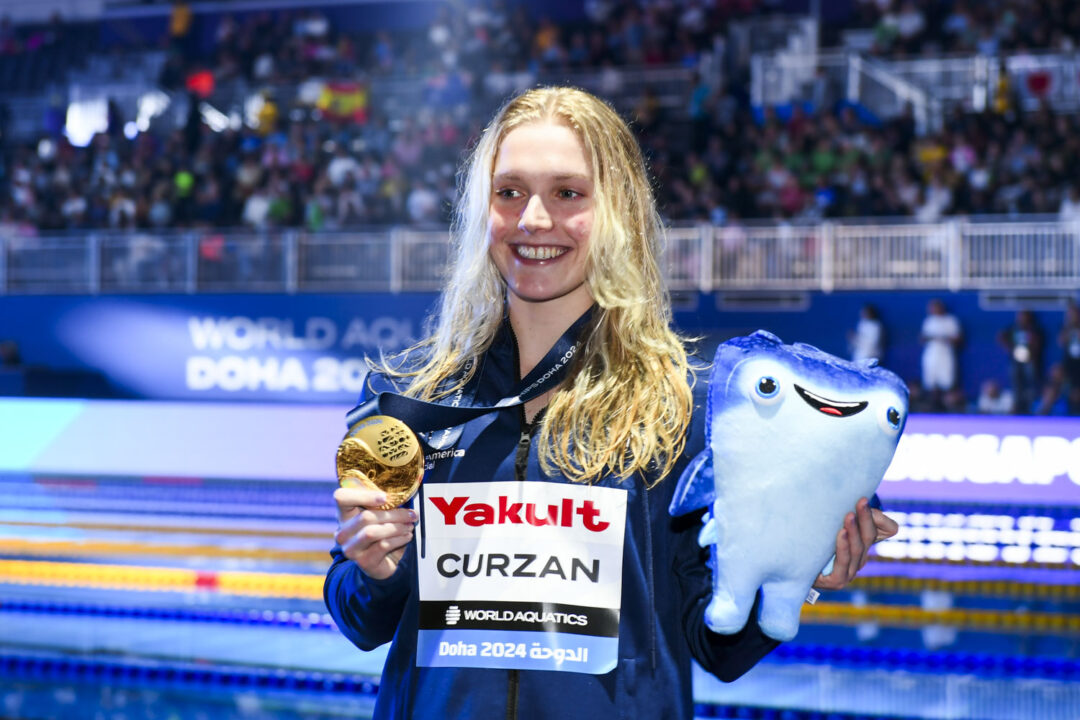 Doha 2024, Day 7 North America Recap: Curzan Matches McKeown With 3-for-3 Backstroke Sweep