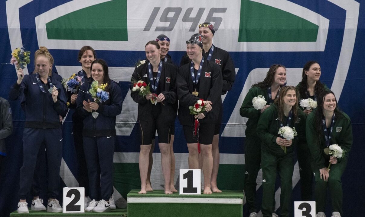 2024 Women’s MAC Champs Day 1: Maier’s 1:43.90 Sets New Record; DQ Raises Controversy