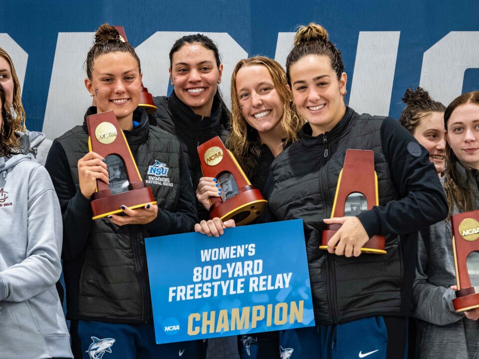 Nova S’Eastern Women Pummel the NCAA Division II Record in the 800 Free Relay with 7:08.50