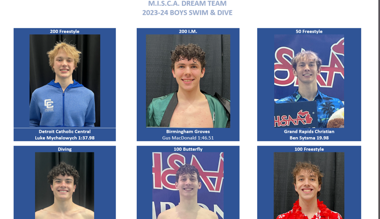 MISCA Announces Boys 2023-24 ‘Dream Team’ for Michigan HS Swimming