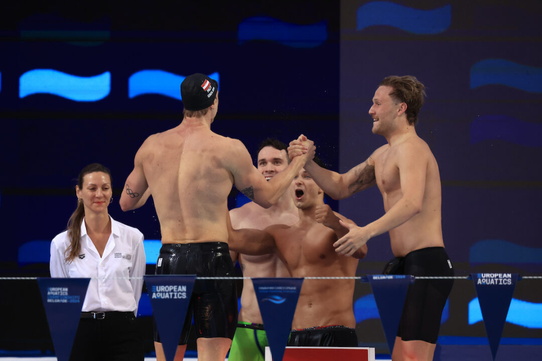Heiko Gigler Anchors Austria To Win In 47.58 Freestyle Leg In Men’s 4×100 Medley Relay