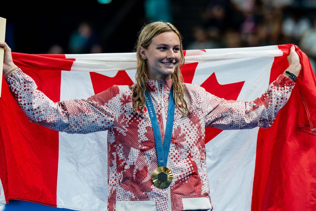 Olympic Gold Medalist Summer McIntosh Throws Ceremonial First Pitch At Toronto Blue Jays Game