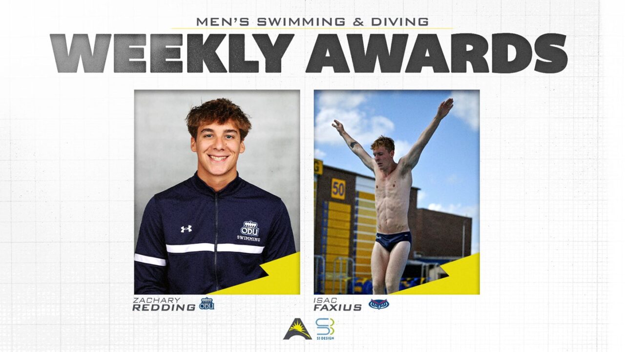 ODU’s Redding, FAU’s Faxius Earn ASUN Men’s Swimming and Diving Weekly Awards