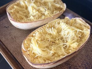 The Hungry Swimmer: Baked Spaghetti Squash with Meat Sauce