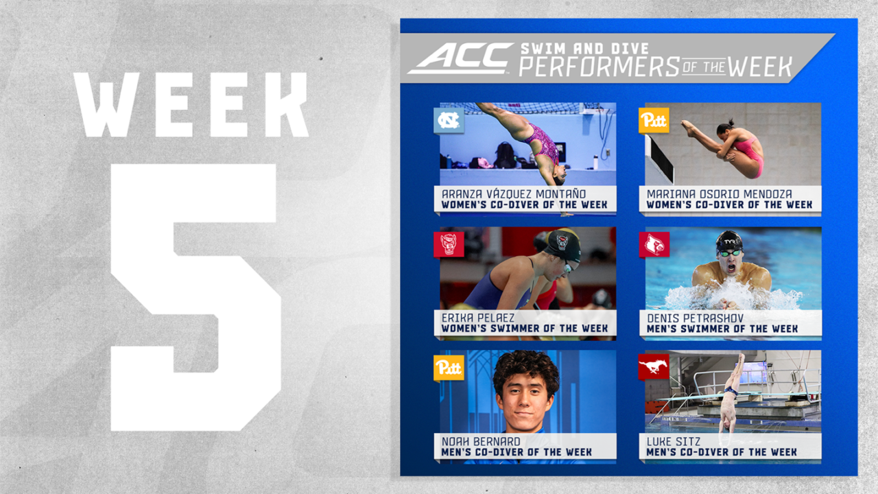 ACC Names Erika Pelaez, Denis Petrashov Swimmers of the Week