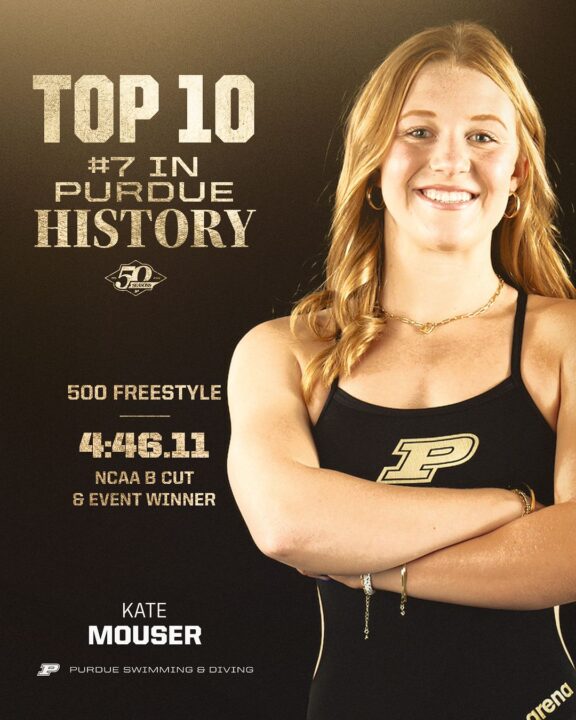 Purdue Takes 7 of 8 A-Final Spots in the 500 Free on Day 1 of 2024 Purdue Invite