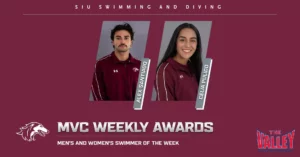 SIU’s Alex Santiago, Celia Pulido Named MBC Swimmers of the Week