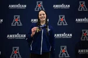 Freshman Ava Portello Wins 500 Free to Help Rice Vault into Lead on Day 2 of AAC Championships