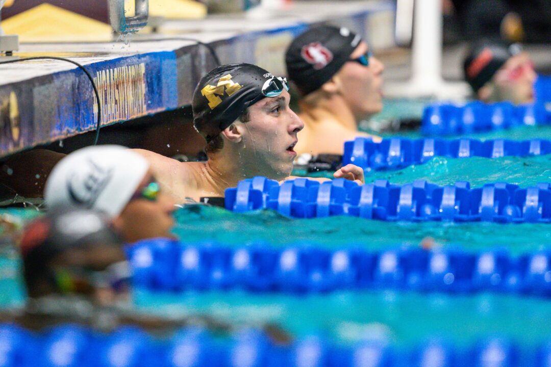 Tyler Ray Nabs 2nd Record of the Day with 18.66 Leadoff Leg of Michigan’s 200 Free Relay