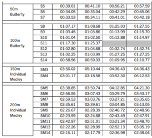 PARA swimming worlds 2025 standards