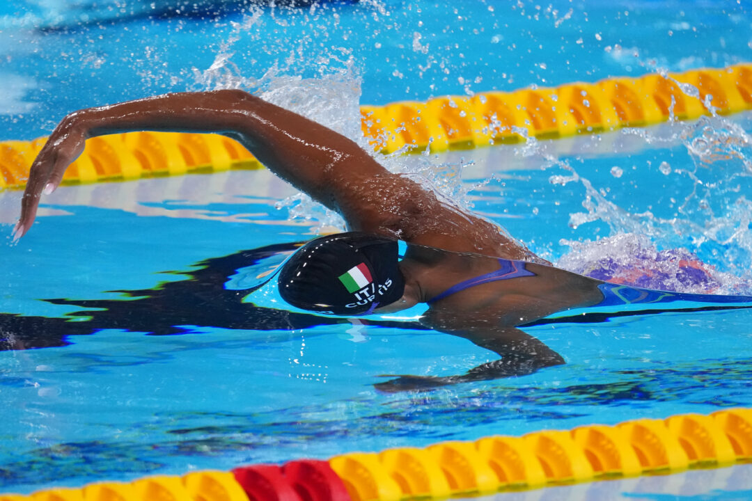 Italy’s Sara Curtis Swims 24.41 to Break Her Own National Record in the 50 Free