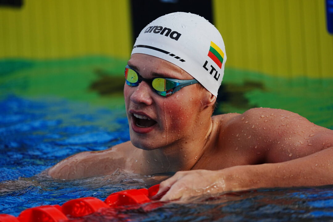 2025 World Junior Championships: Day 2 Prelims Scratches–Tajus Juska Out of Men’s 200 Free
