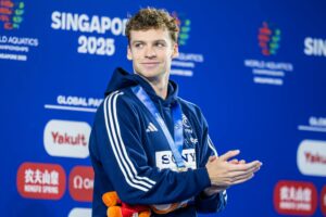 Leon Marchand Breaks US Open Meet Record With 3:44.70 400 Freestyle