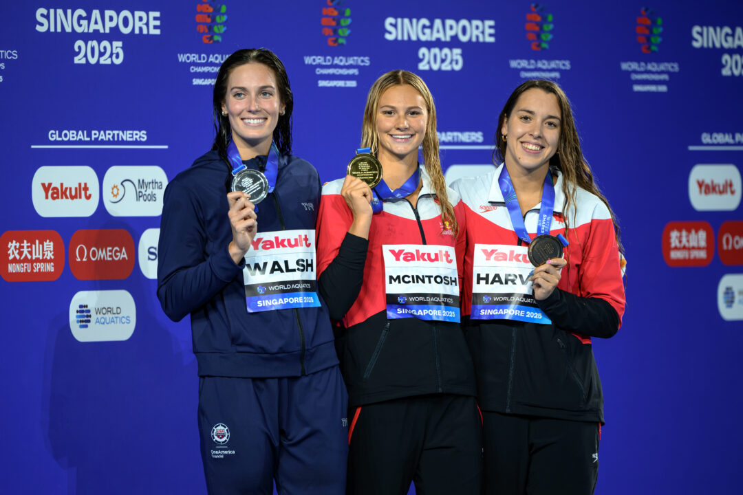 2025 Worlds, Day 2 North America Recap: Harvey, A. Walsh Pick Up Historic Medals in the 200 IM