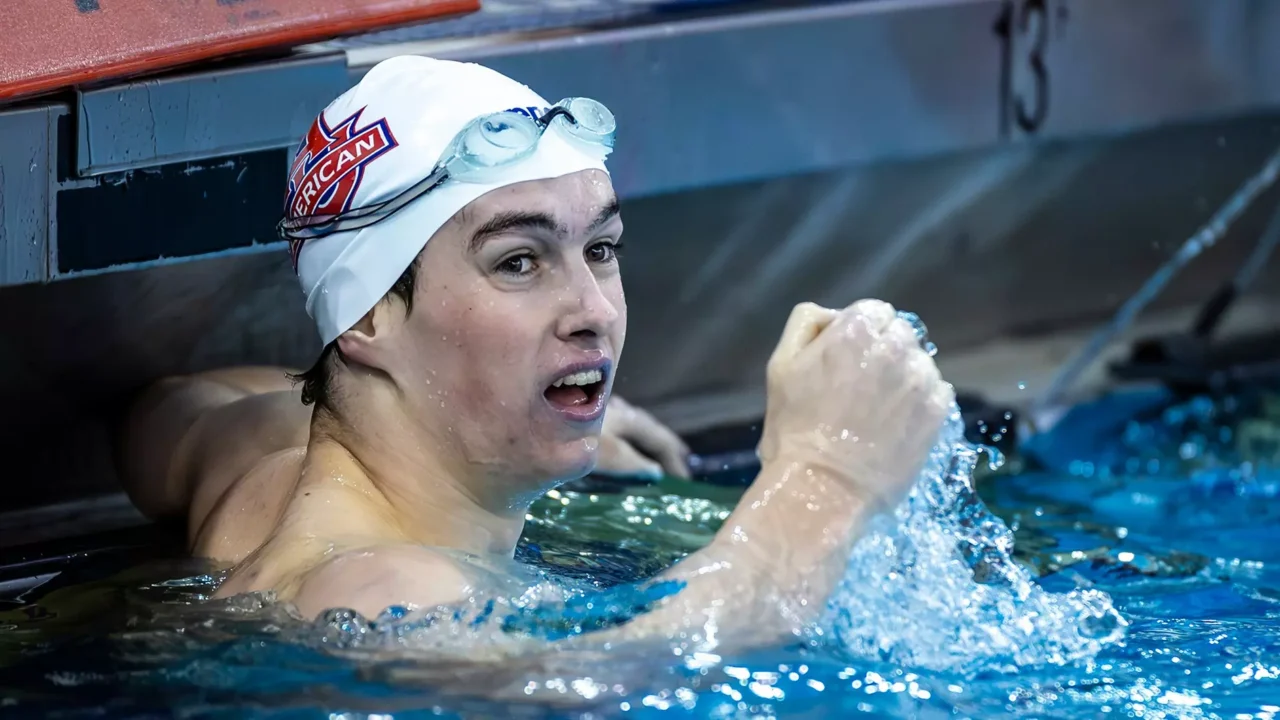 American Wins 23 of 26 Events in Dual Meet Victories Over Catholic