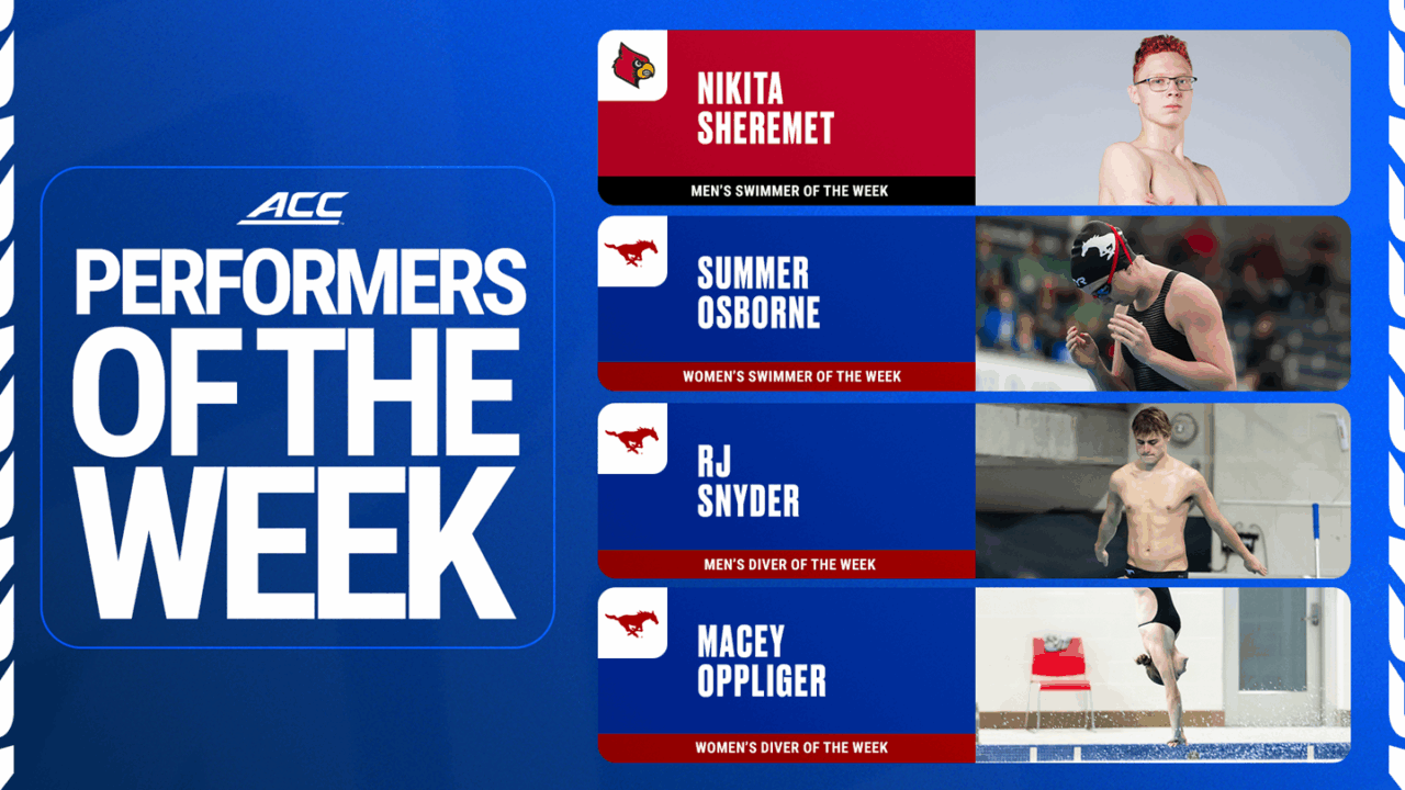 Louisville’s Sheremet, SMU’s Osborne Named ACC Swimmers of the Week