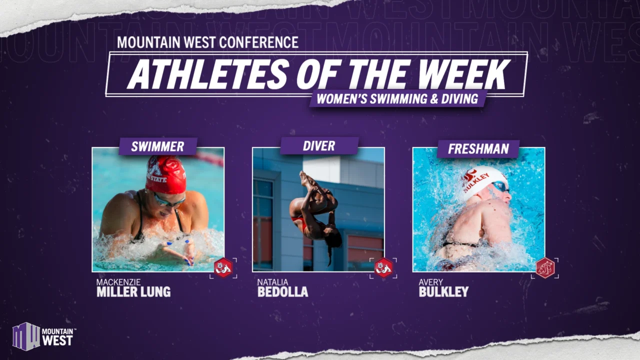 Fresno State & Washington State Claim Mountain West Weekly Swim & Dive Honors
