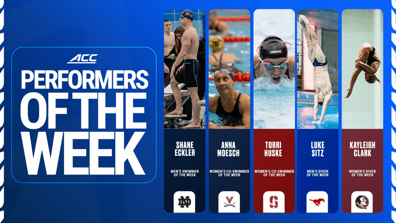 Torri Huske, Anna Moesch & Shane Eckler Named ACC Swimmers of the Week