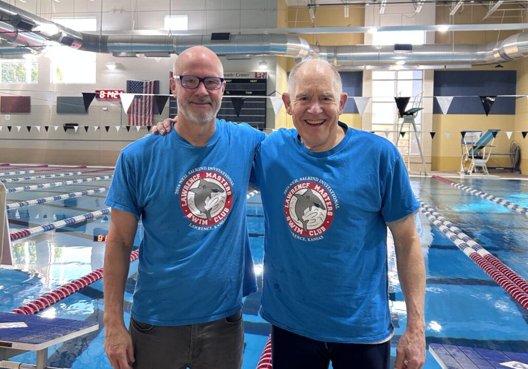 Bill Durrell (75) and Dave Kough (62) complete 4000 IM in Lawrence, Kansas