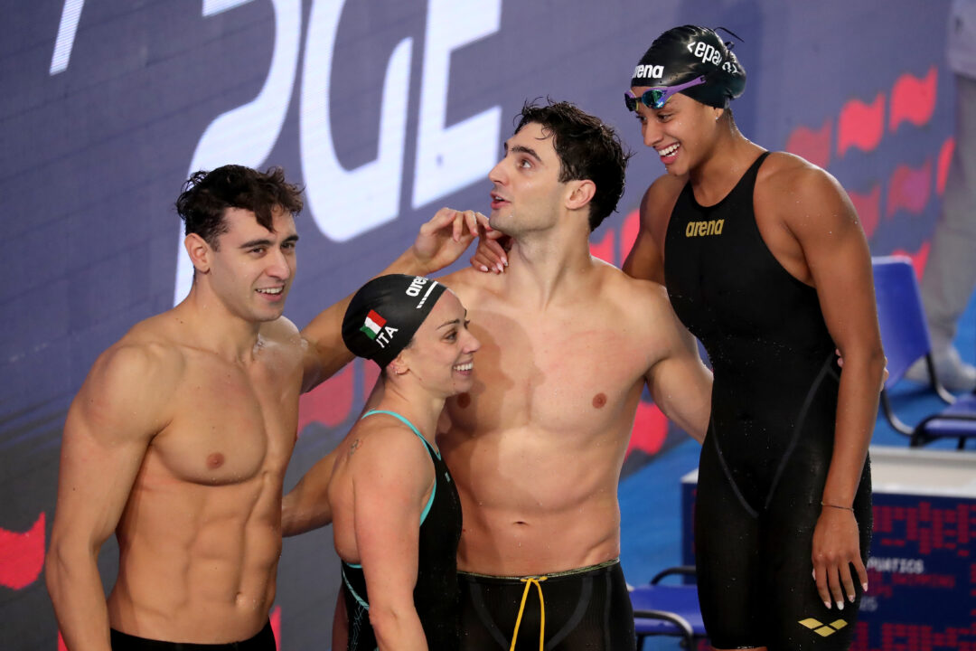 Italia Oro Europeo e Record Del Mondo Nella Staffetta 4×50 Stile Libero Mista