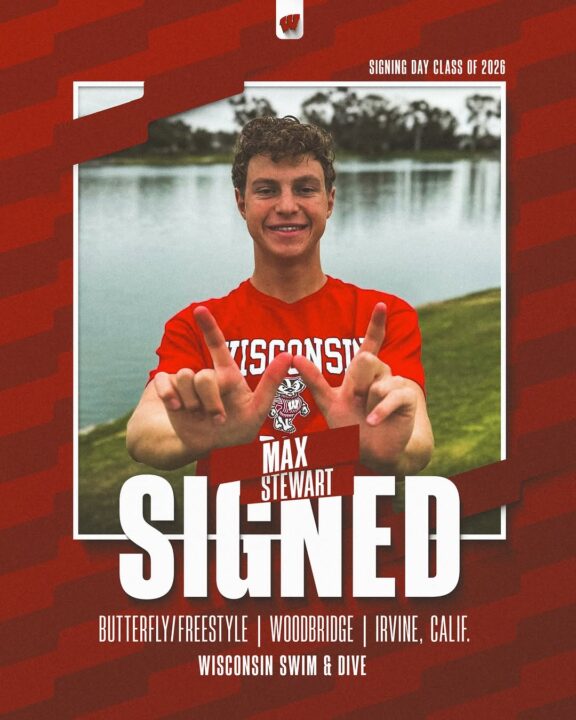 Speedo Winter Juniors Finalist Max Stewart Sends Commitment to WIsconsin for 2026