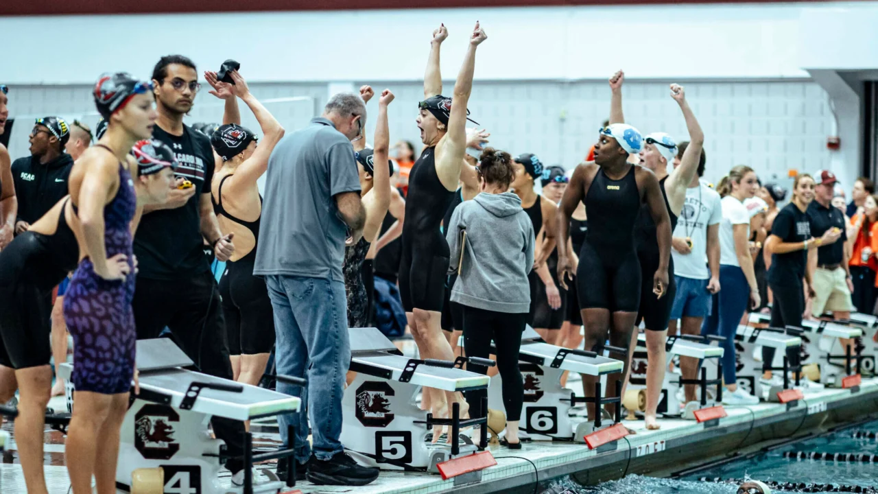 South Carolina Men and Women Defeat Queens (NC) as 11 Pool Records Fall