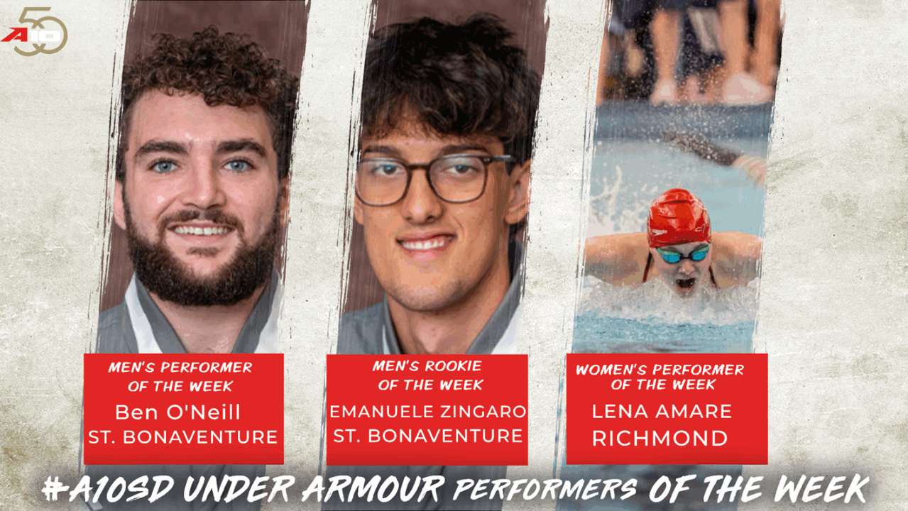 St. Bonaventure, Richmond Capture Atlantic 10 Weekly Swimming & Dive Awards