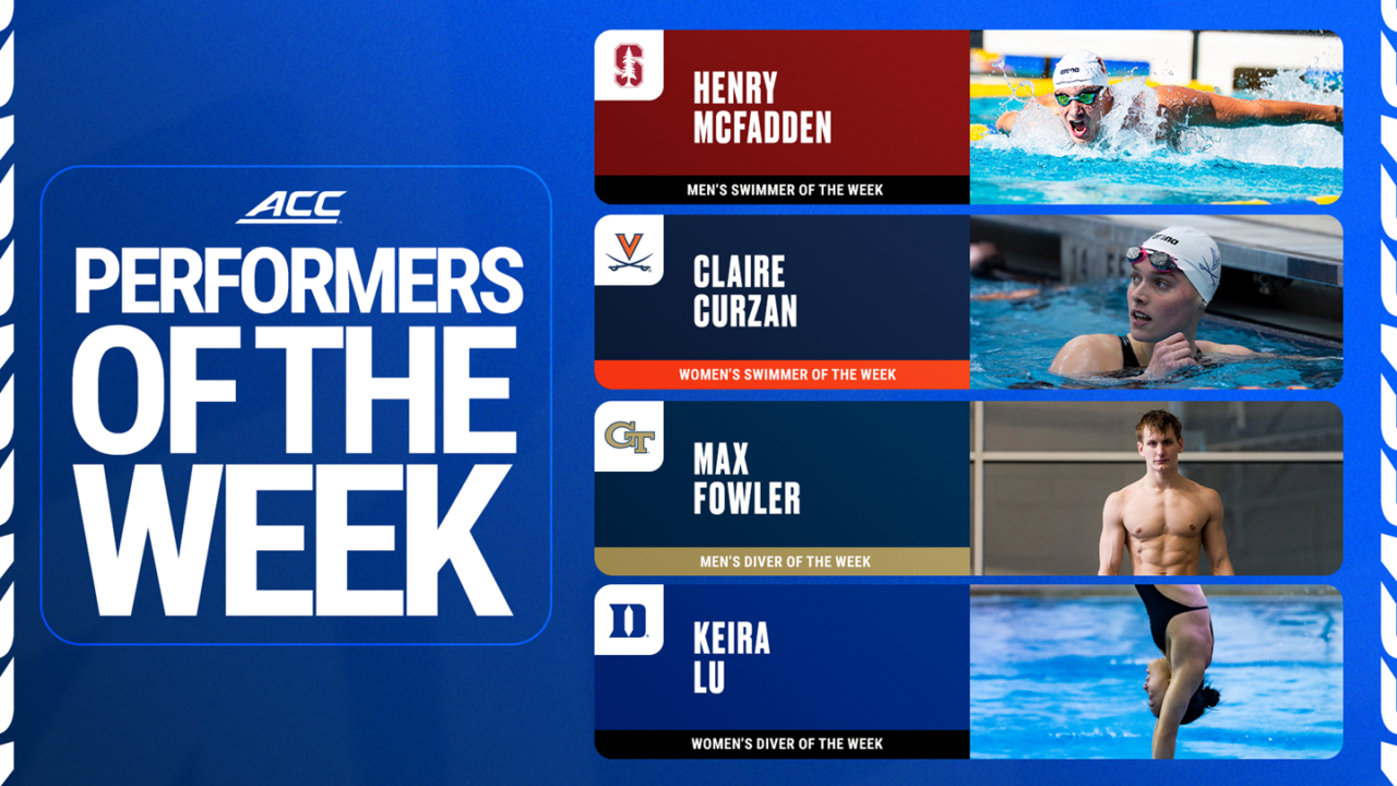 Henry McFadden, Claire Curzan Named ACC Swimmers of the Week