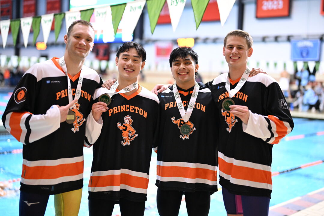 Princeton Clocks 1:16.03 Ivy League Meet Record in the 200 Freestyle Relay