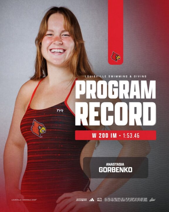 Anastasia Gorbenko Breaks Louisville School Record in 200 IM in First Chance Meet