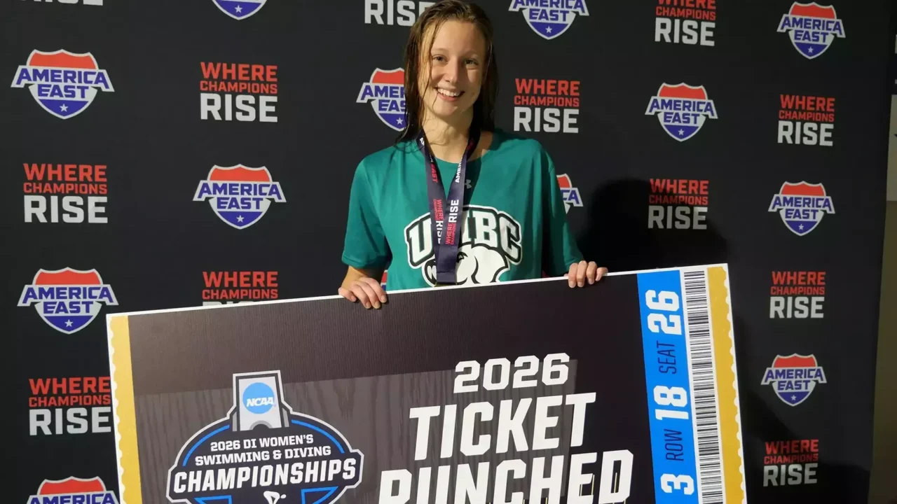 UMBC’s Ashley Gutshall Punches Ticket to NCAAs with 22.25 50 FR on Day 2 of America East Champs