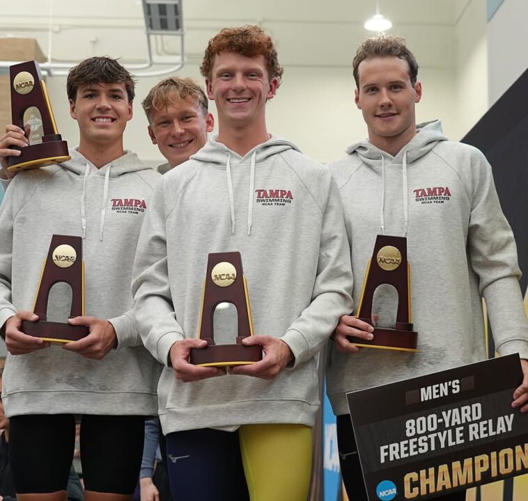 Tampa Men Break NCAA DII 800 Freestyle Relay Record in Back-to-Back Seasons