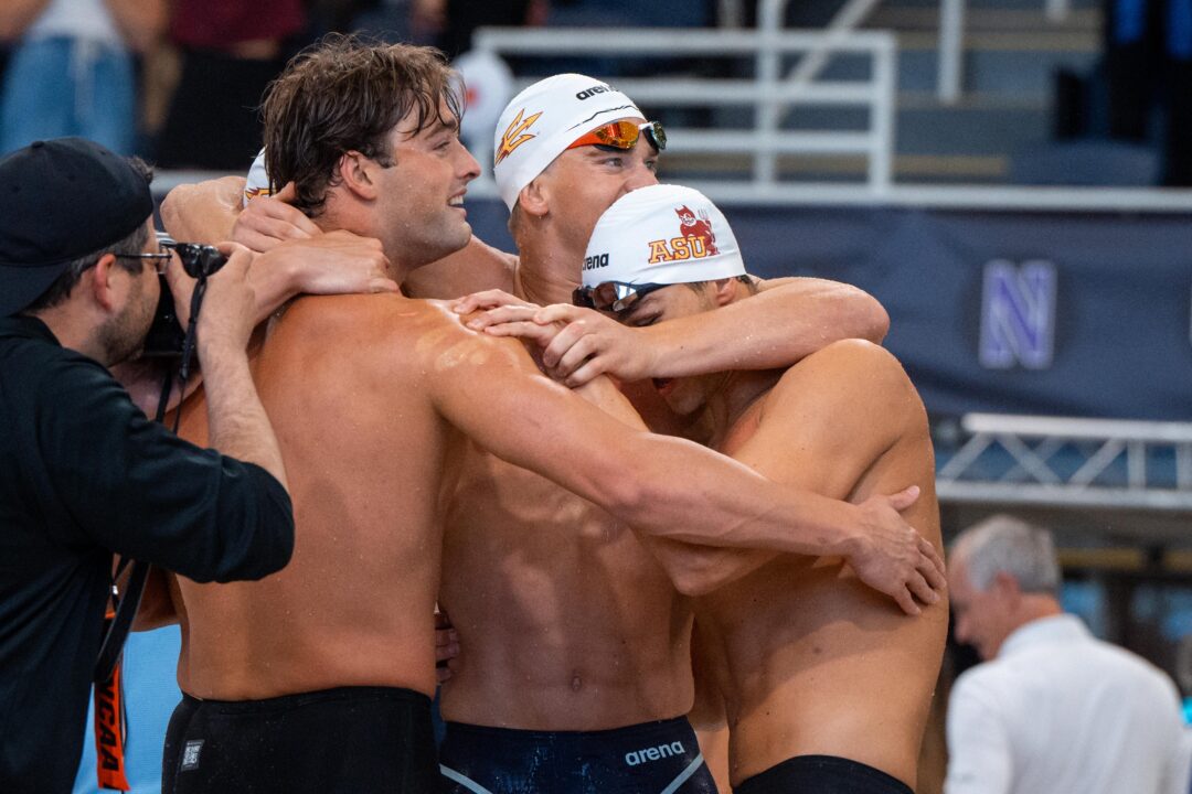Arizona State Break 200 Free Relay NCAA Record (1:12.46), Kharun Splits 17.76