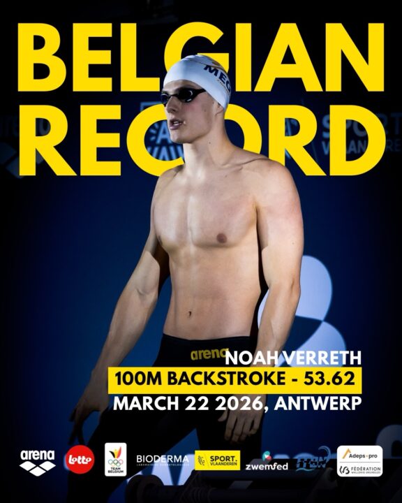 arena Swim of the Week: Noah Verreth Fires Off 53.62 Belgian Record In 100 Back