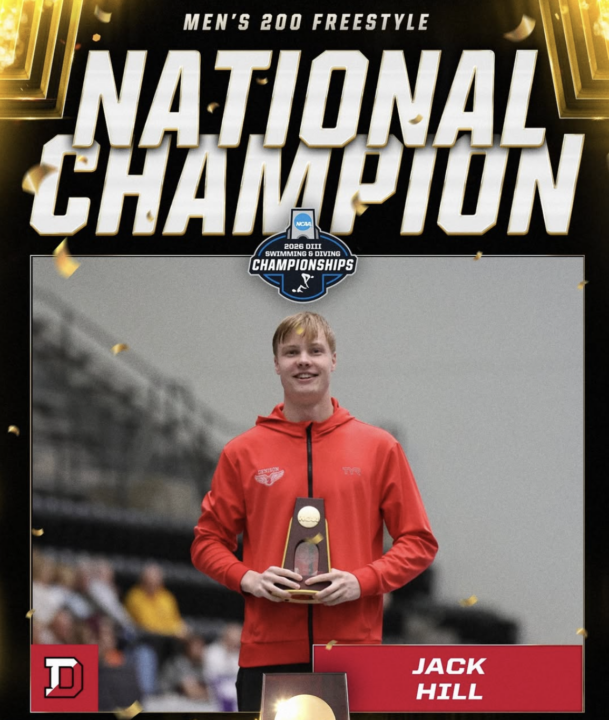 Denison’s Jack Hill Breaks 2nd D3 Record Of The Meet With 42.87 100 Freestyle