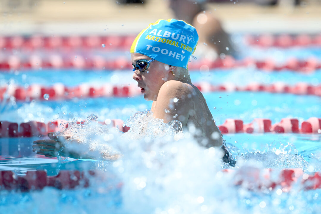 Australian 17-Year-Old Sienna Toohey Sets Australian Age Record with 30.39 in the 50 Breaststroke