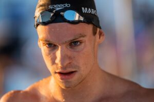 Leon Marchand Feels Pain in Hip in 200 Breast Prelims, Withdraws from Final
