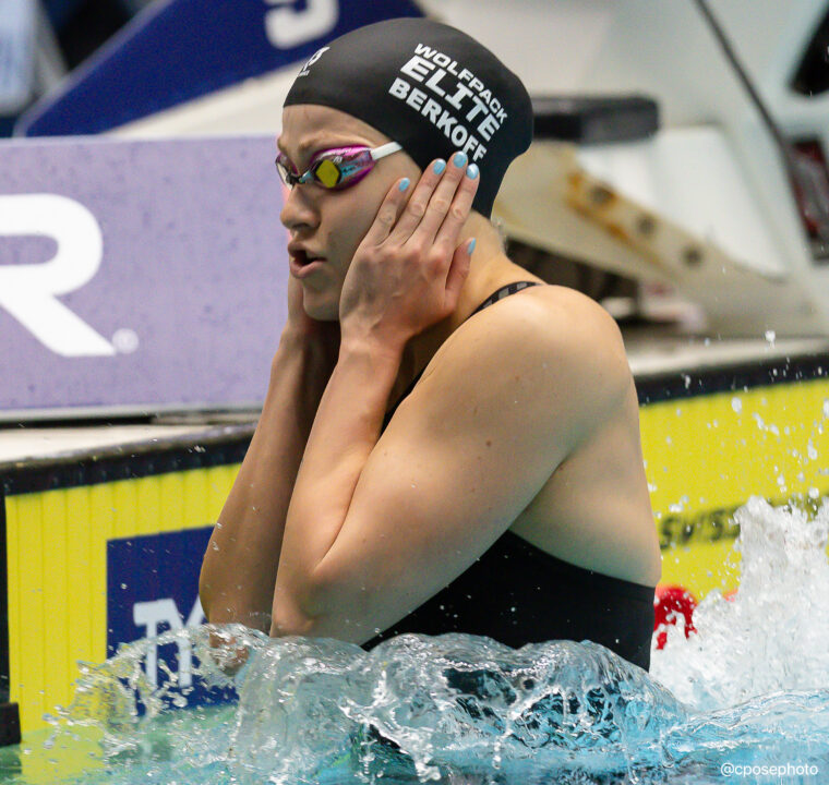 Katharine Berkoff Cracks 27.05 50 Back PSS Record, Top Time in the World this Season