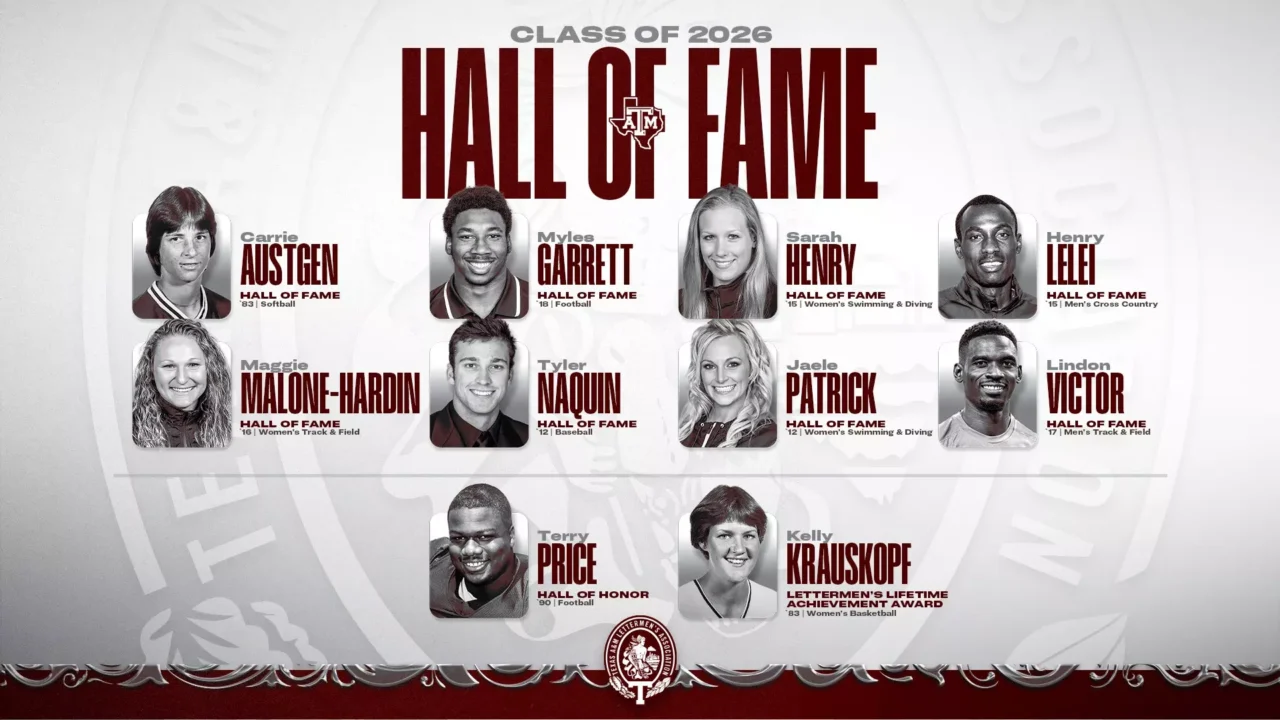 NCAA Champions Sarah Henry, Jaele Patrick Named To Texas A&M Athletics Hall of Fame 2026 Class